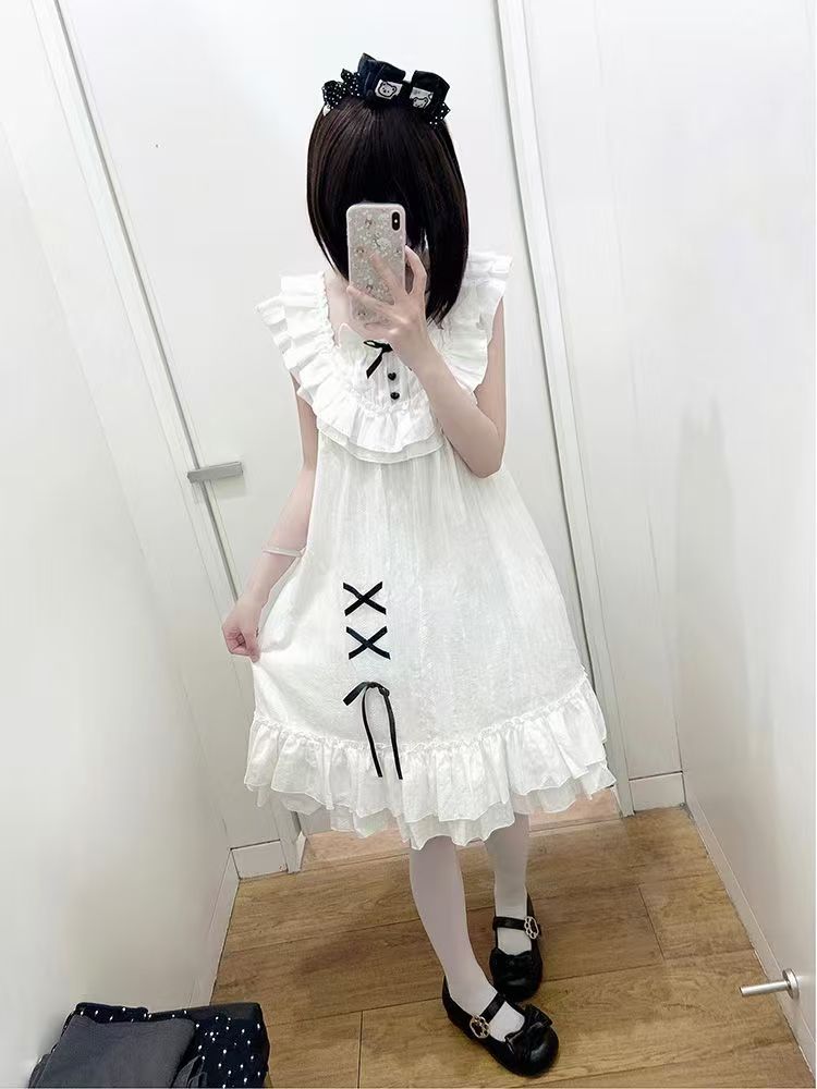 Vintage Fashion In 2025 - Kawaii Spitzenkleid Damenmode Lolita Casual Bogen