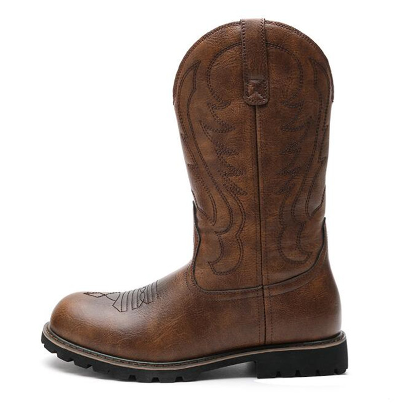 Vintage Fashion Designer - Modedesigner Goth Herren Cowboystiefel Slip-on Stickerei