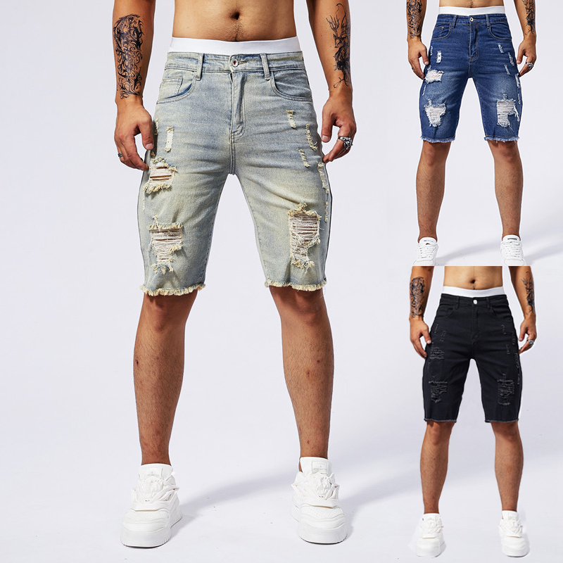 Vintage Fashion In 2025 - 2025 sommer Neue männer Zerrissene Denim