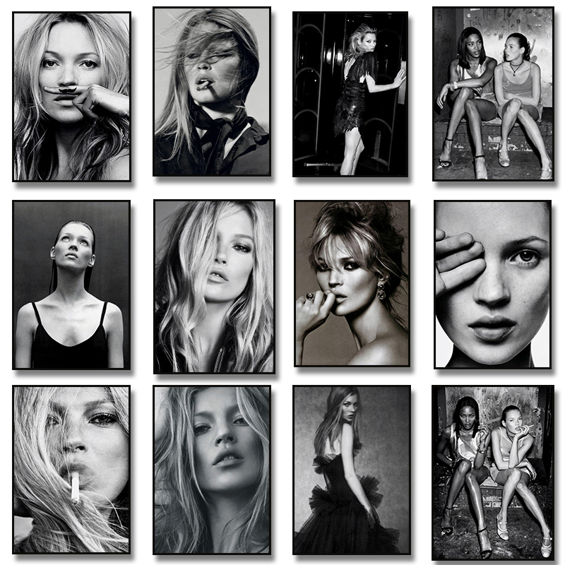 Vintage Fashion Illustration - Vintage Retro Fotografie Kate Moss Smoking