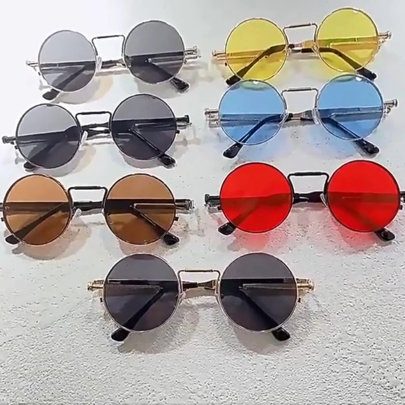 Vintage Fashion Female - Vintage Metall-Rahmen Runde Sonnenbrille für Damen