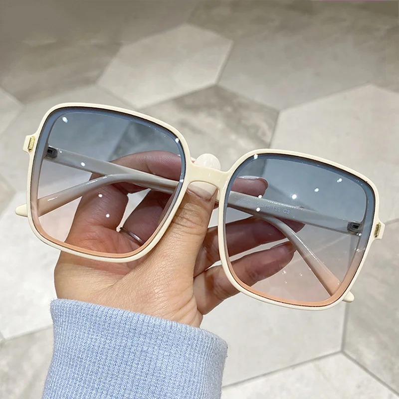 Vintage Fashion Female - Vintage Übergroße Quadratische Sonnenbrille Damen Mode