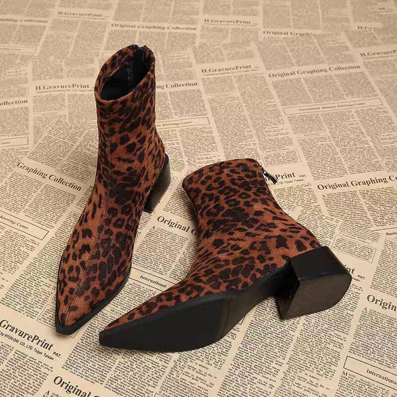 Vintage Fashion Female - Neue Damen-Stiefeletten mit niedrigem Absatz, moderne
