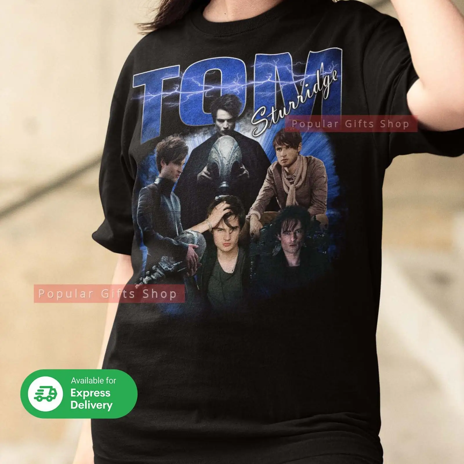 Vintage Fashion Collage - Tom Sturridge Vintage T-Shirt mit Schauspieler-Collage