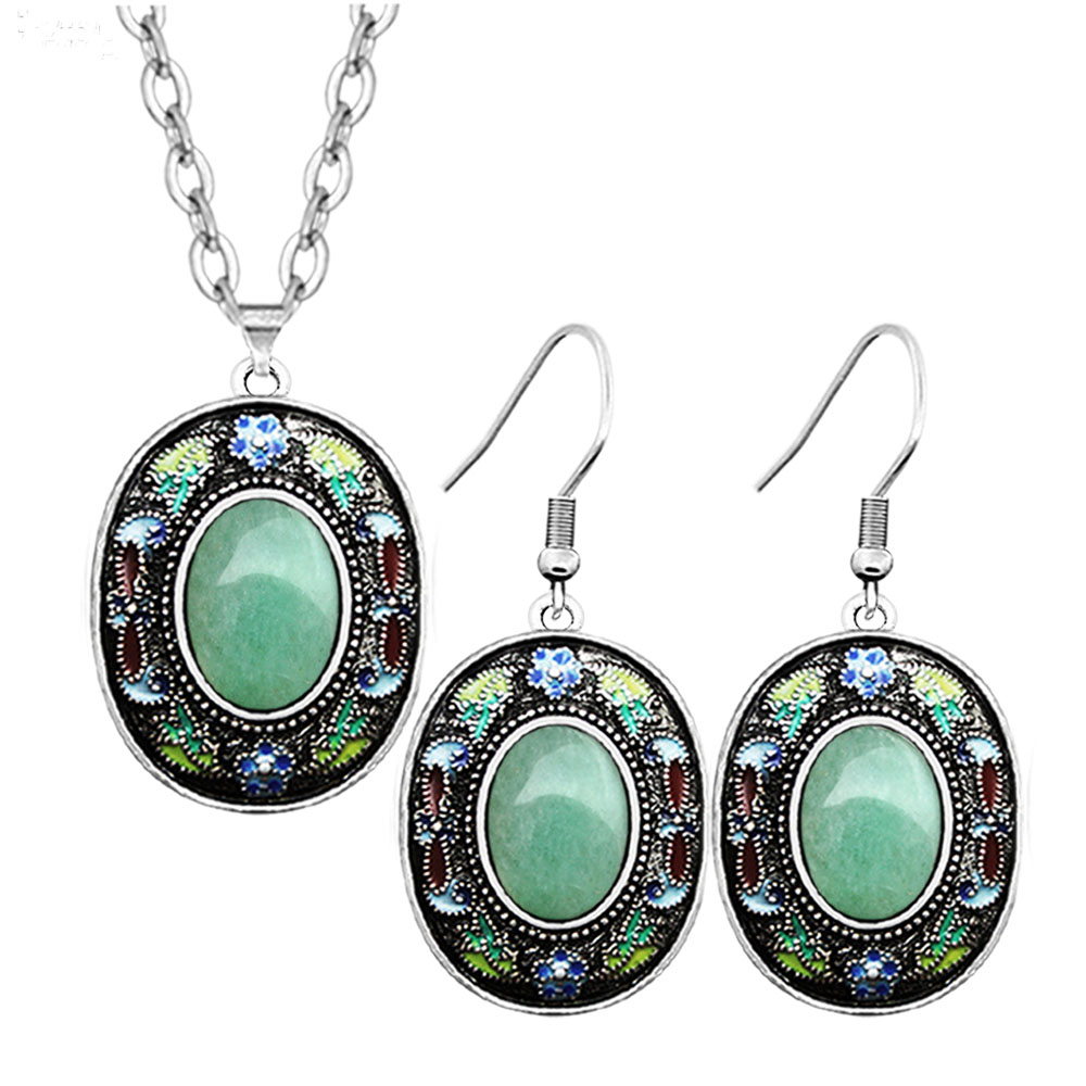 Vintage Fashion Illustration - Vintage Natürliche Jade Sets Für Frauen