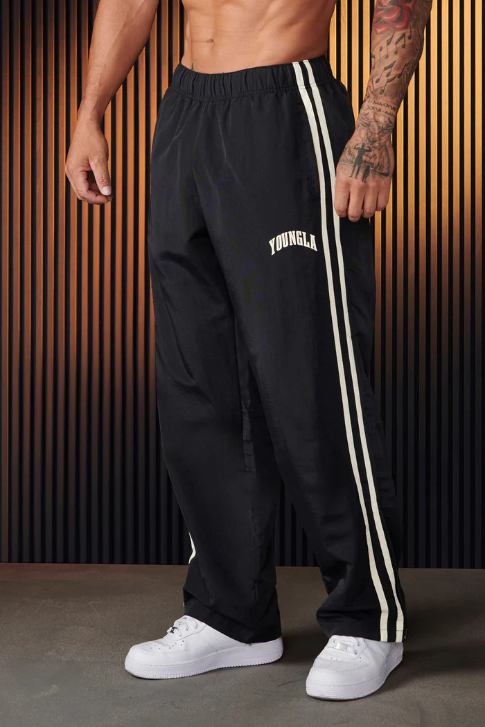 Retro Track Pant - Herren Doppelseitig Gestreifte Schnelltrocknende Weite Trainingshose