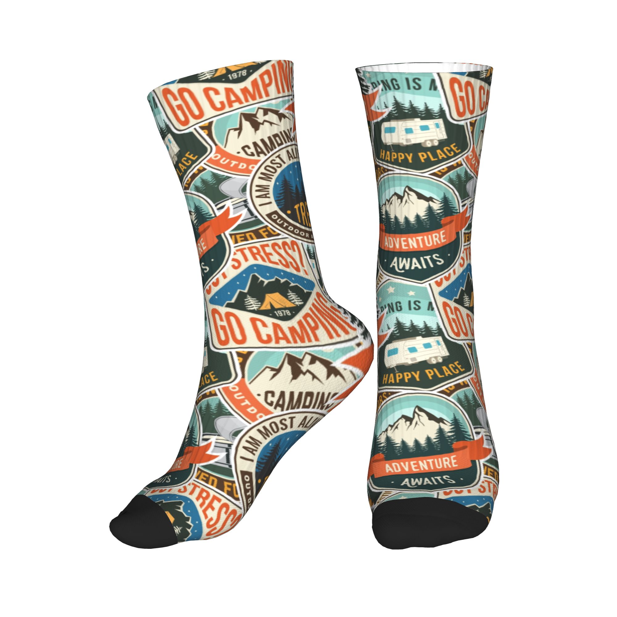 Vintage Fashion Prints - Modische Herren-Socken im Vintage-Stil mit Mountain