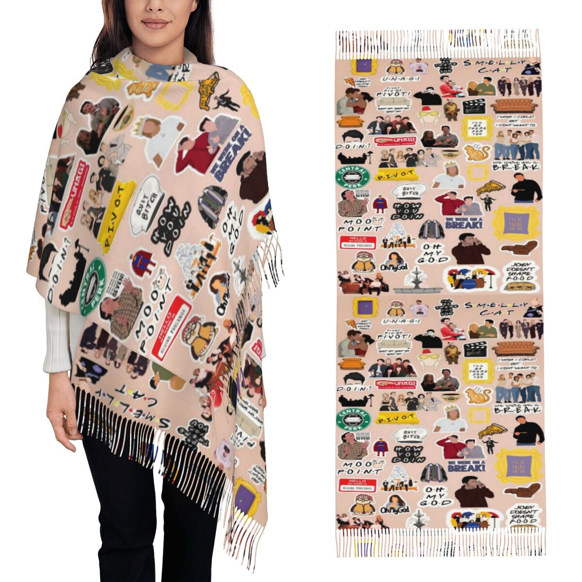 Vintage Fashion Collage - Vintage Friends TV Show Symbol Collage