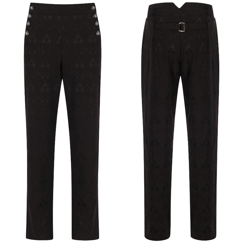 Retro Track Pant - Herren Steampunk Vintage Anzughose Uniform Formelle
