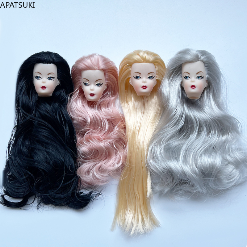 Vintage Fashion Female - Blaue Augen, gewellte Locken, Puppenkopf für