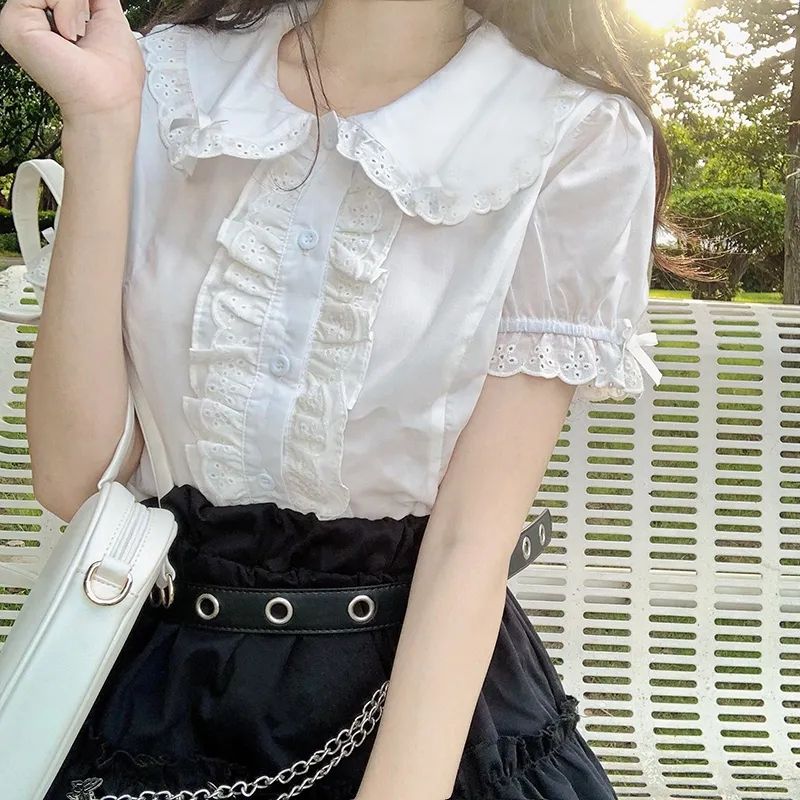 Vintage Fashion Japan - Deeptown Kawaii Lolita Blusen Weiße Damen