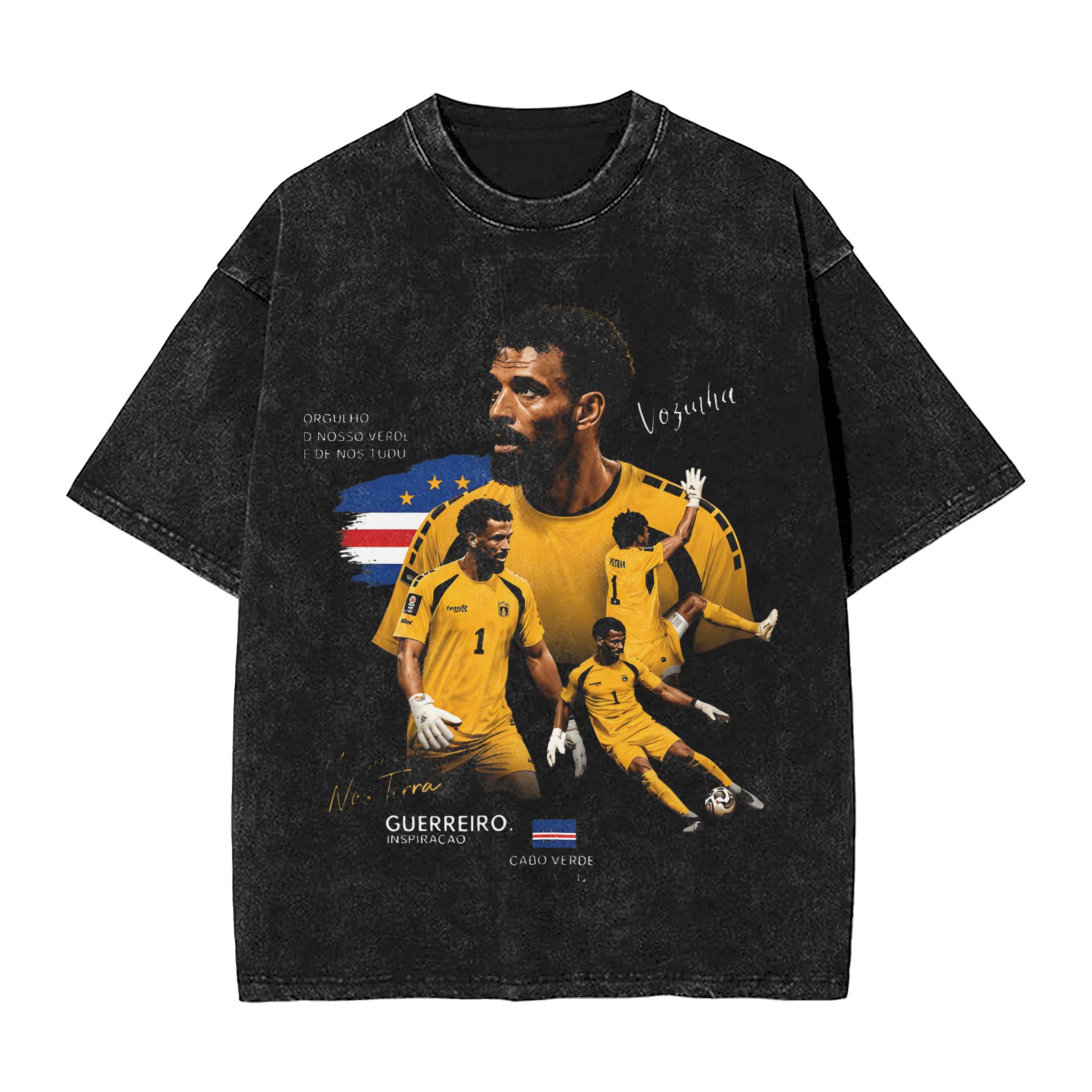 Vintage Fashion Collage - 2026 Vintage Washed Cabo Verde Fußball-Collage