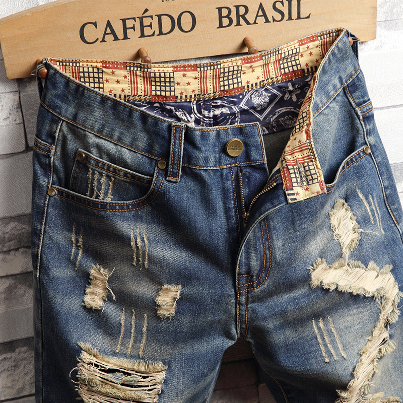 Zerrissene Hip-Hop-Jeans-Short – Vintage Fashion Jeans Bewertung und Preis