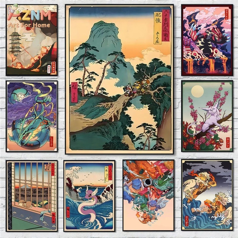 AZNM Ukiyo-e-Stil Pokemon Grou – Vintage Fashion Japan Bewertung und Preis