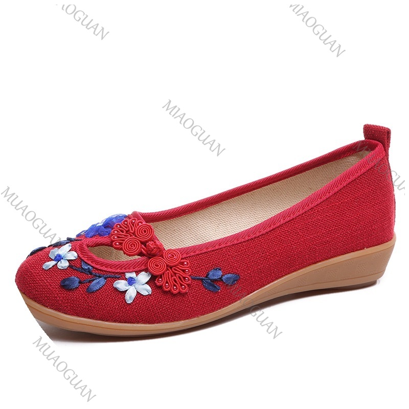 Bestickte Damen-Komfort-Keilab – Vintage Fashion Female Bewertung und Preis