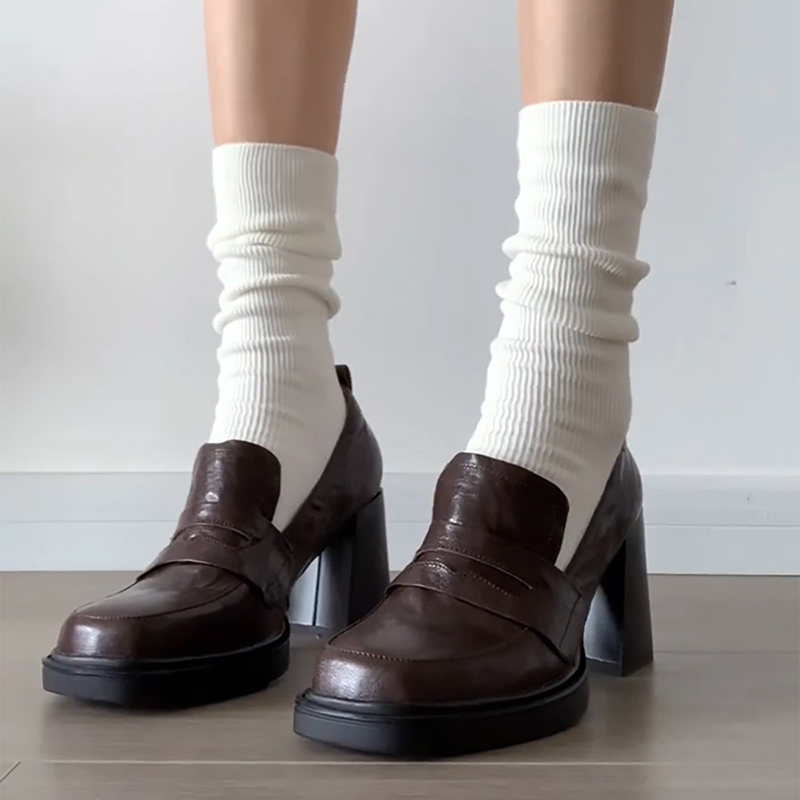 College-Stil Damen-Loafer-Schu – Vintage Fashion Female Bewertung und Preis
