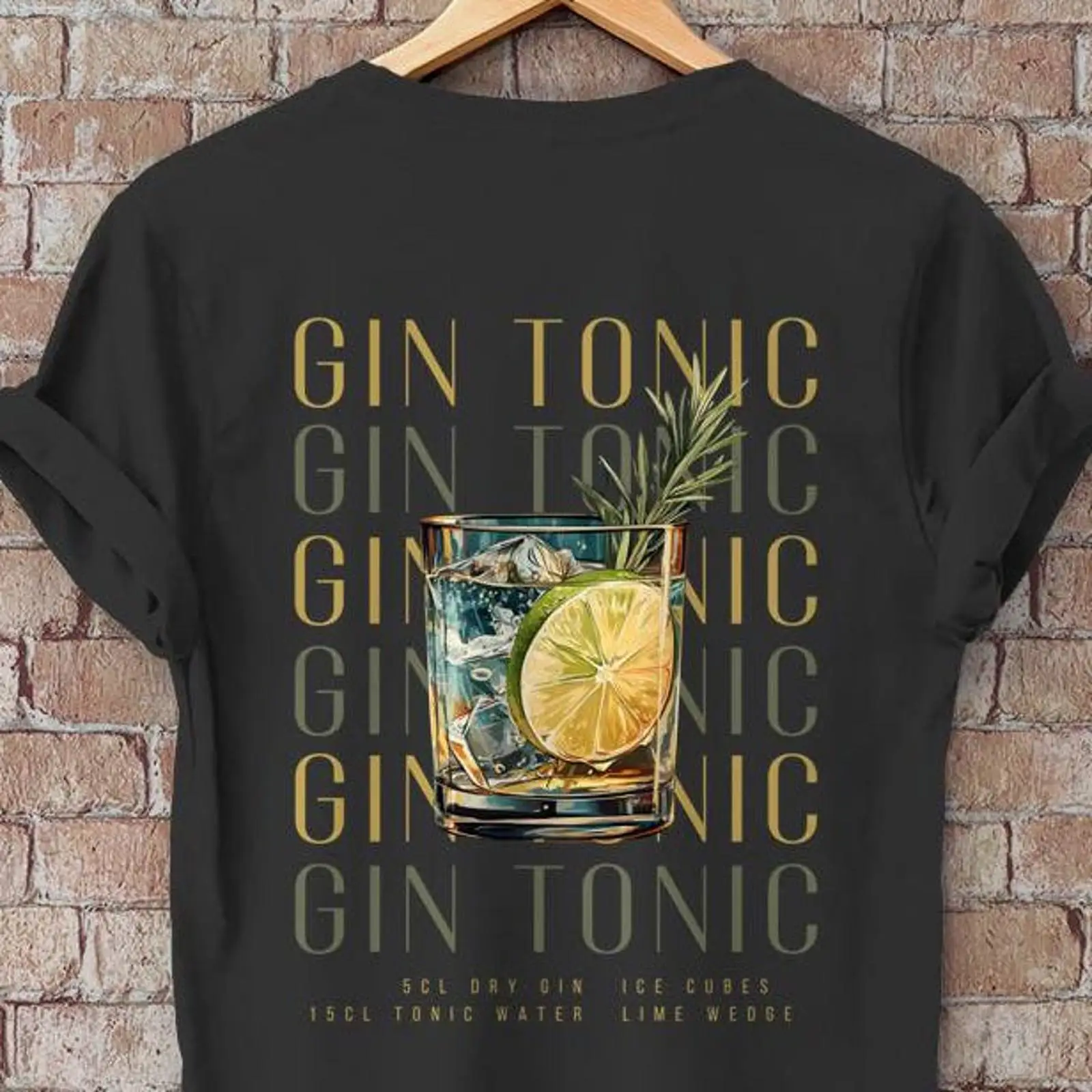 Gin Tonic T-Shirt mit Illustra – Vintage Fashion Illustration Bewertung und Preis