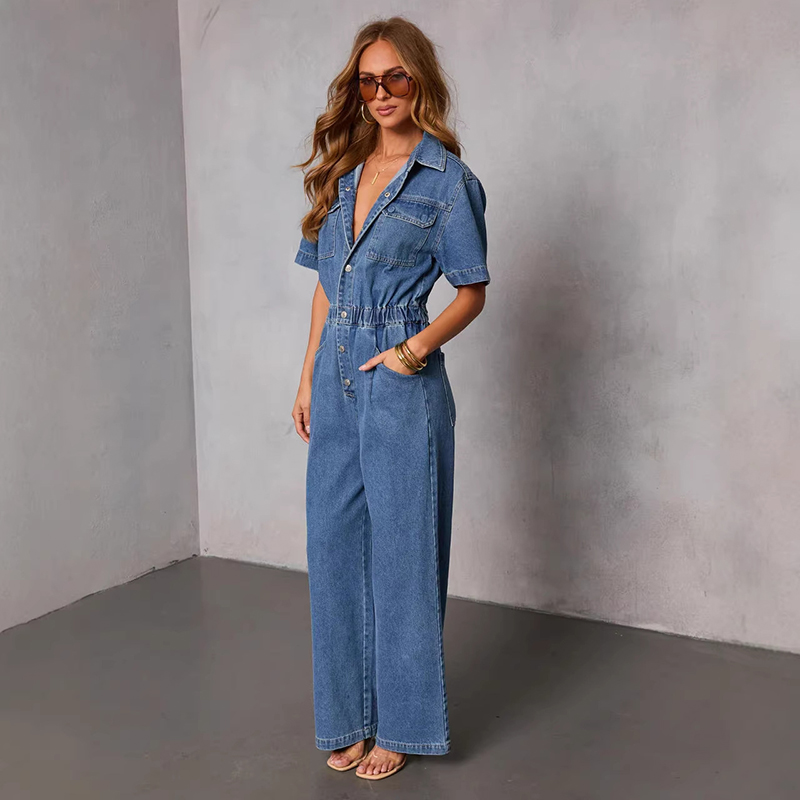 Retro-Mode Kurzarm-Denim-Jumps – Vintage Fashion Jeans Bewertung und Preis